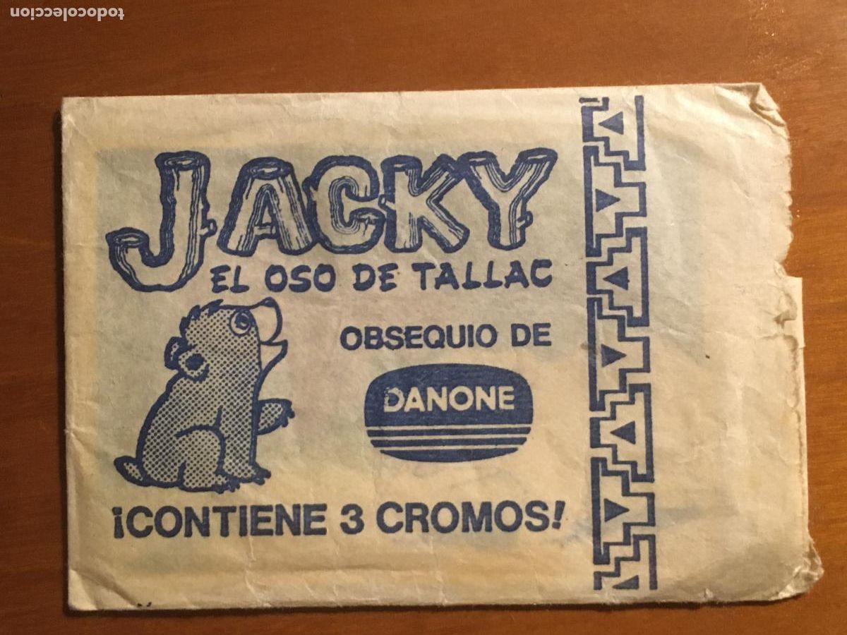Colecionismo Cromos antigos: jacky el oso de tallac danone sobre de cromos sin abrir cerrado