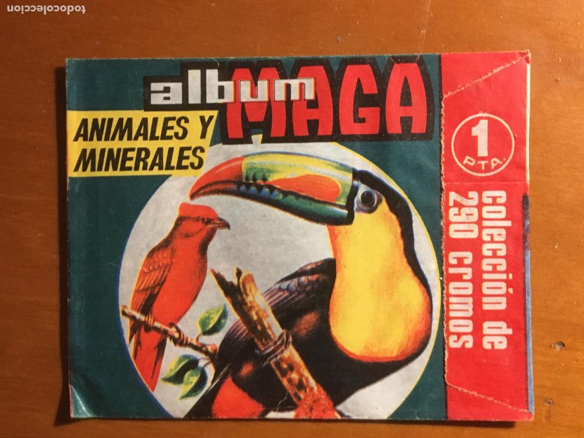 Coleccionismo Cromos antiguos: animales y minerales maga sobre de cromos sin abrir cerrado