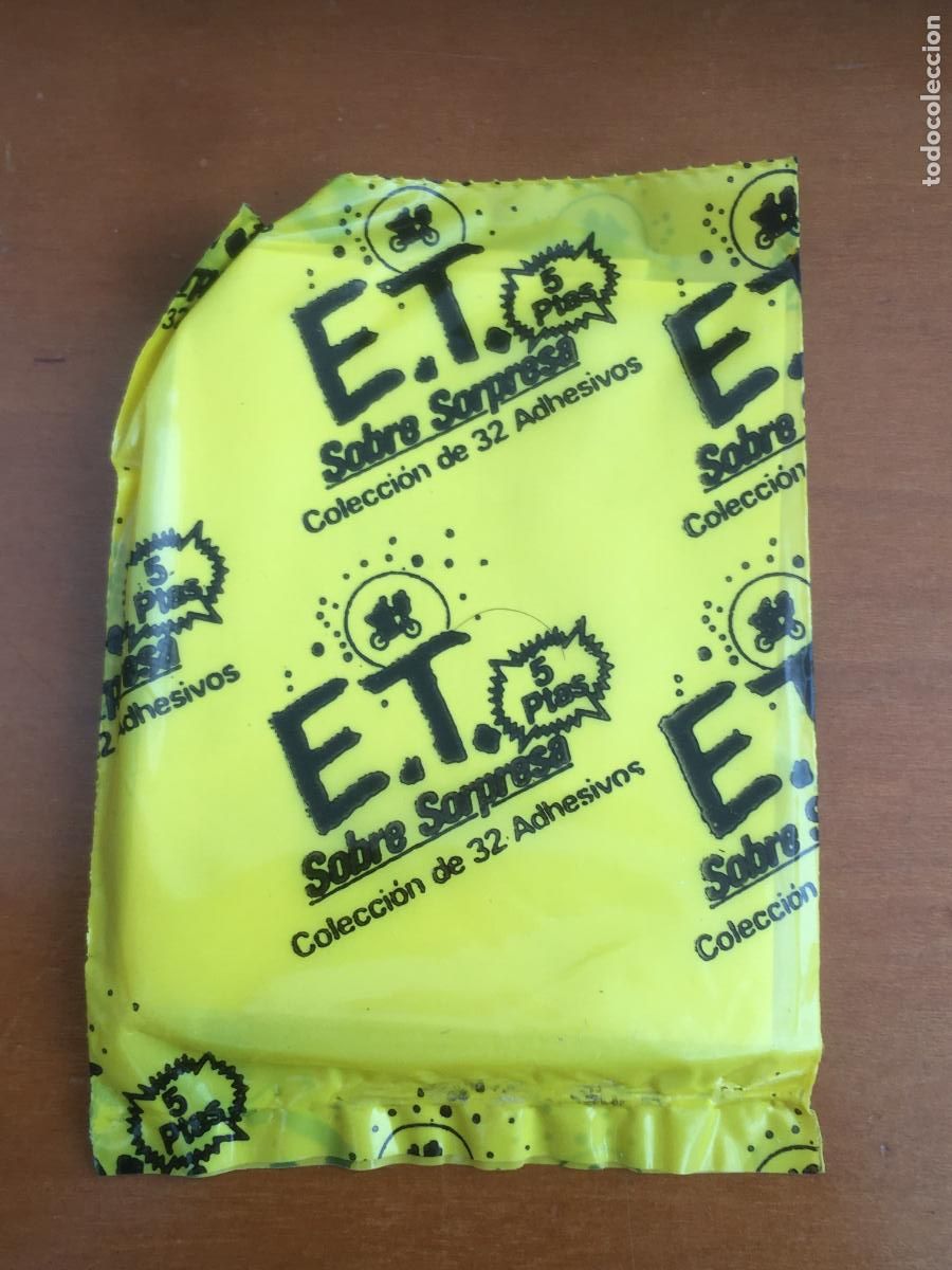 Colecionismo Cromos antigos: ET el extraterrestre E.T sobre sorpresa sobre de cromos sin abrir cerrado