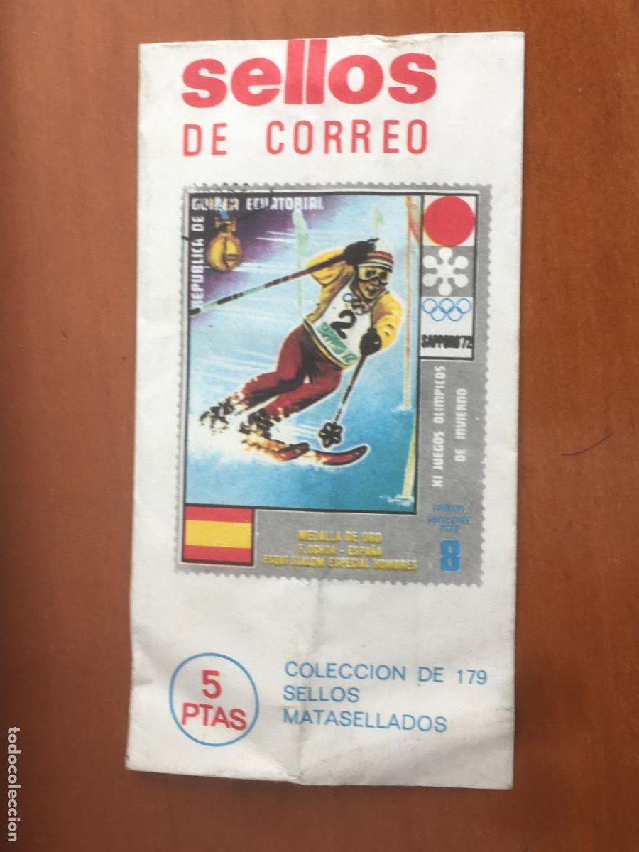 Colecionismo Cromos antigos: sellos de correo sobre de cromos sin abrir cerrado