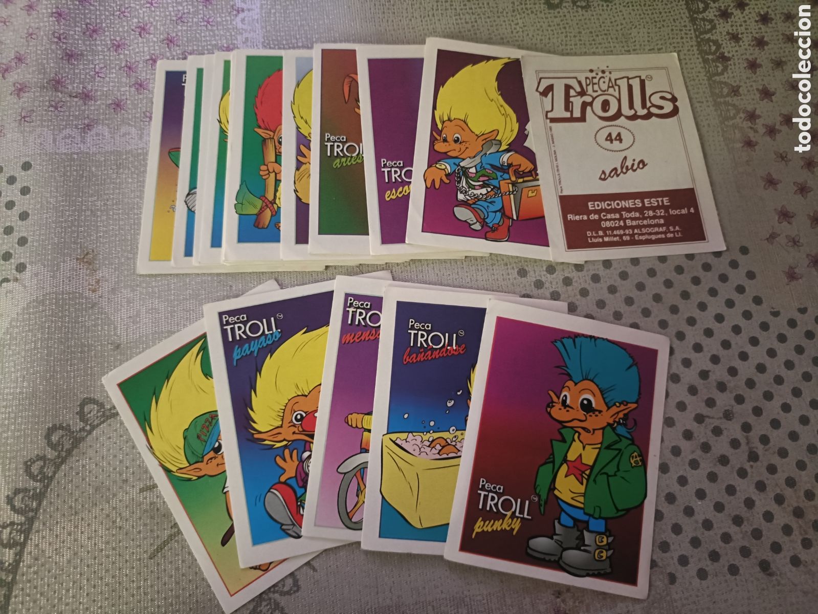 Coleccionismo Cromos antiguos: Lote de 19 cromos PECA TROLLS de Ed. Este