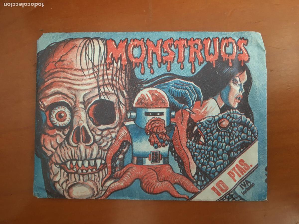 Coleccionismo Cromos antiguos: monstruos sobre de cromos sin abrir cerrado