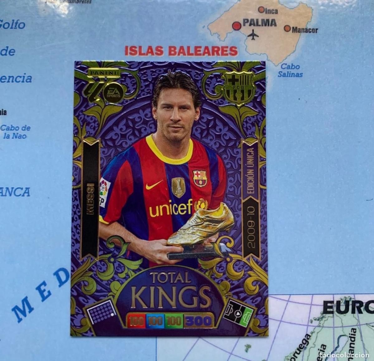 Coleccionismo Cromos antiguos: Messi 2009-2010 Total Kings Edici&oacute;n Unica del Barcelona cromo adrenalyn XL 25-26 2025-2026