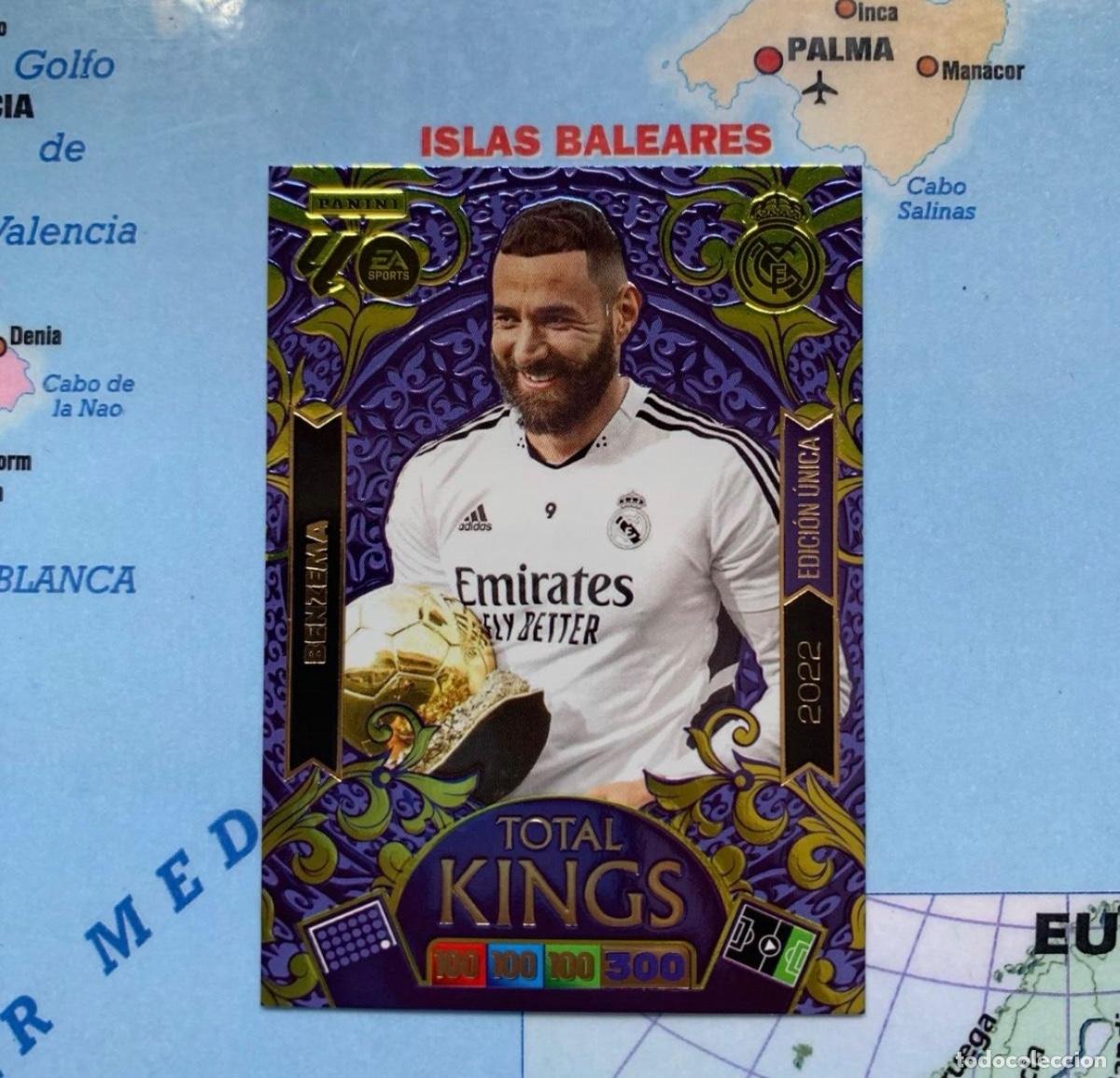 Coleccionismo Cromos antiguos: Benzema Total Kings Edici&oacute;n Unica Del Real Madrid cromo adrenalyn XL 25-26 2025-2026