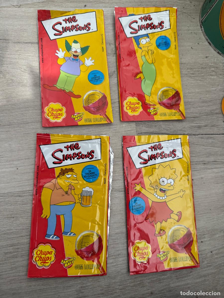 Coleccionismo Cromos antiguos: 4 envoltorios diferentes Los Simpsons - Chupa Chups