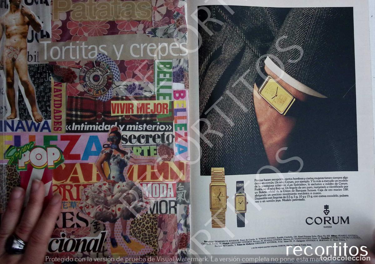 Coleccionismo Cromos antiguos: CORUM SUISSE RELOJ ANUNCIO PUBLICIDAD