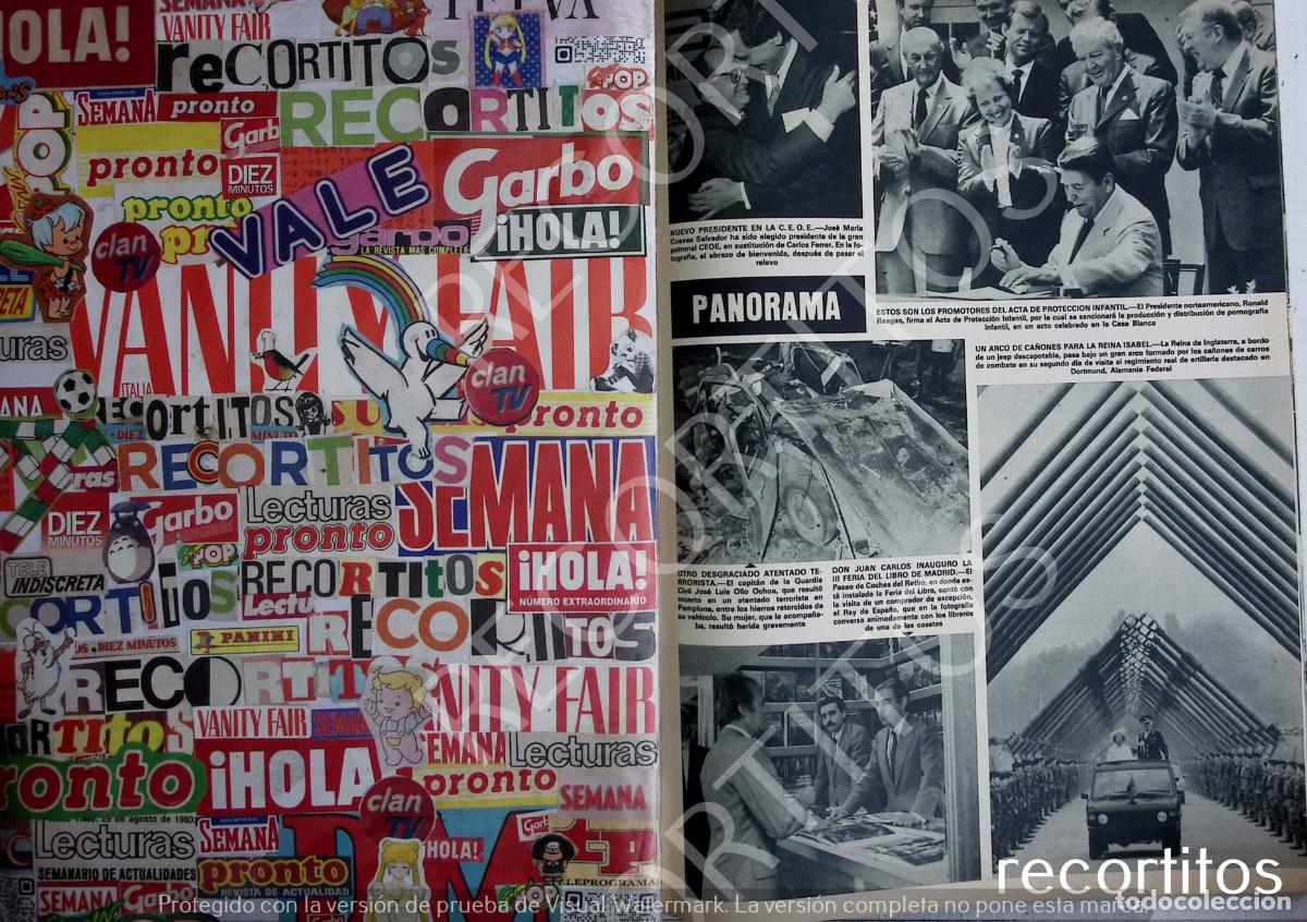 Coleccionismo Cromos antiguos: JOSE MARIA CUEVAS SALVADOR CEOE RONALD REAGAN KENNEDY REINA ISABEL II DE INGLATERRA