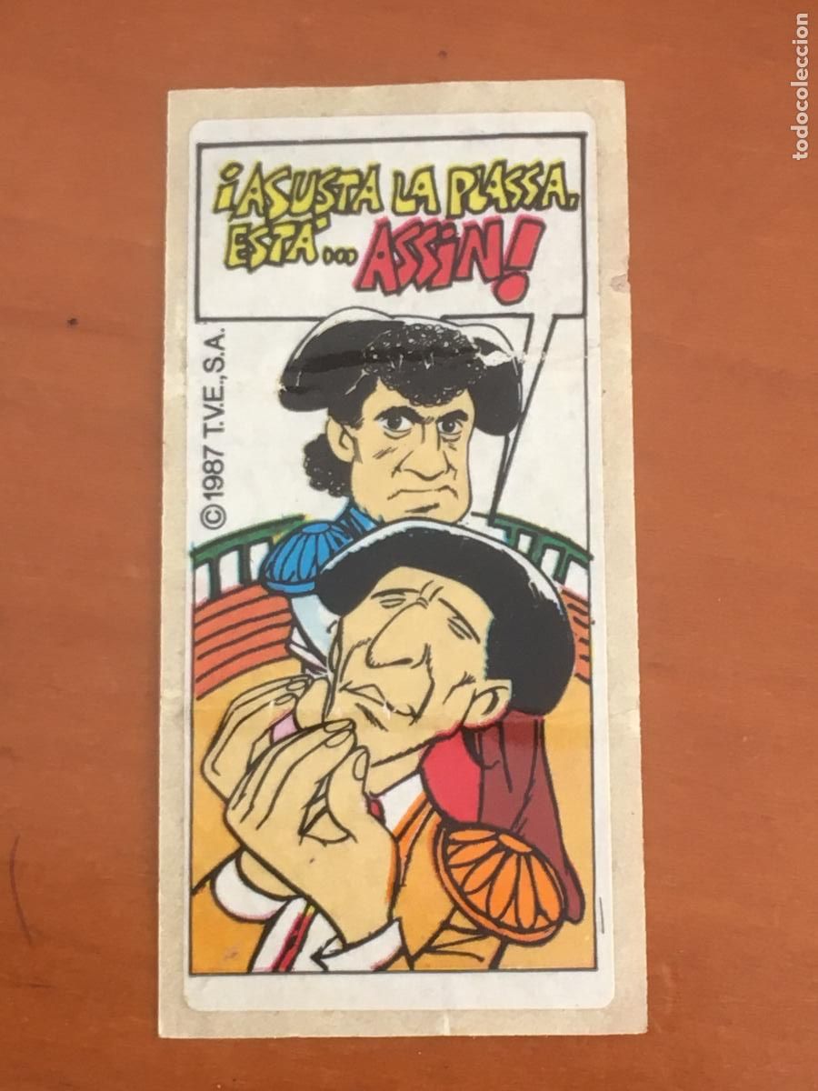 Collectable Antique Stickers: duo sacapuntas pulga y linterna cromo chicle nunca pegado