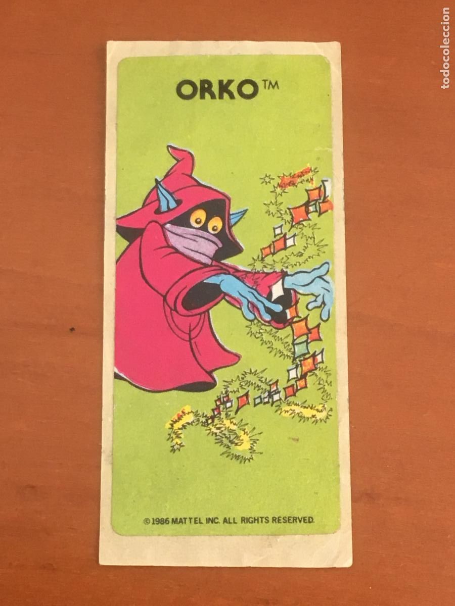 Collectable Antique Stickers: orko masters del universo MOTU cromo chicle nunca pegado