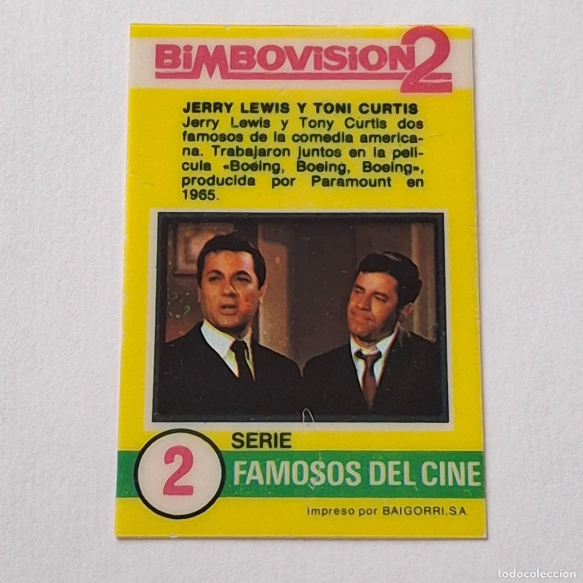Coleccionismo Cromos antiguos: BIMBOVISION 2 - SERIE FAMOSOS DEL CINE N&ordm; 2 - JERRY LEWIS Y TONI CURTIS - BIMBO CROMO DIAPOSITIVA