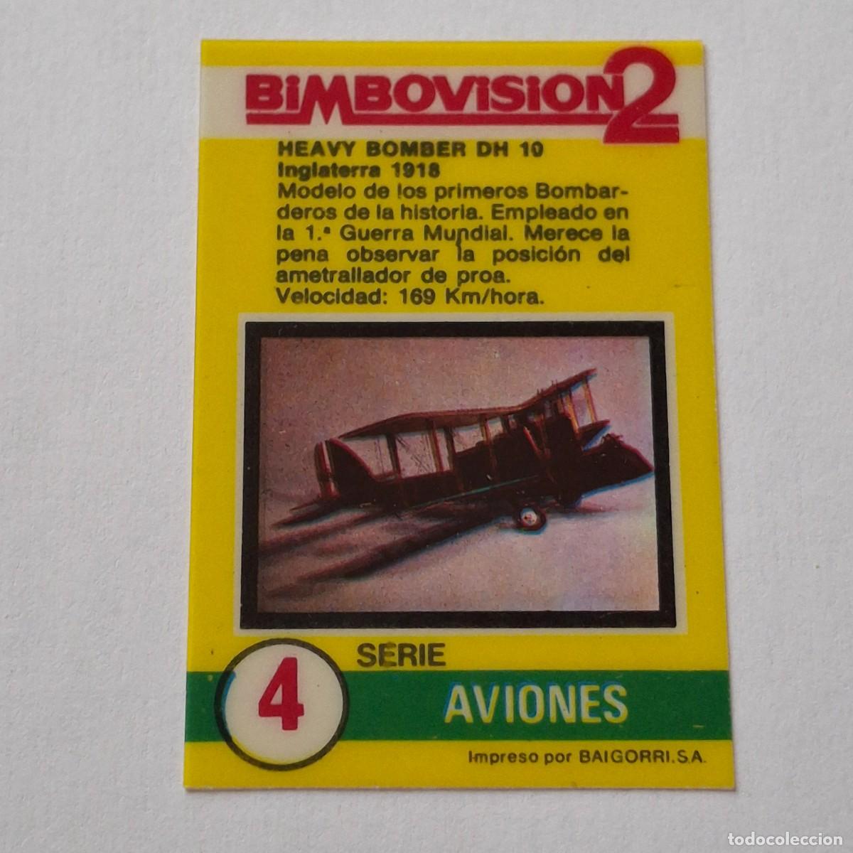 Coleccionismo Cromos antiguos: BIMBOVISION 2 - SERIE AVIONES N&ordm; 4 - HEAVY BOMBER DH 10 INGLATERRA 1918 - BIMBO CROMO DIAPOSITIVA