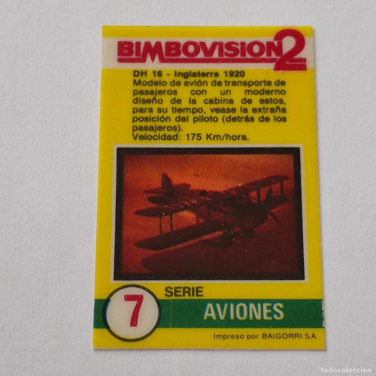 Coleccionismo Cromos antiguos: BIMBOVISION 2 - SERIE AVIONES N&ordm; 7 - DH 16 INGLATERRA 1920 - BIMBO CROMO DIAPOSITIVA - AVION