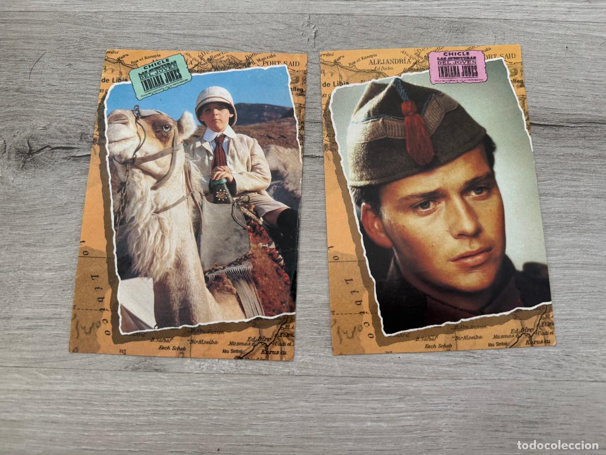 Coleccionismo Cromos antiguos: 2 premios chicle Las aventuras del joven Indiana Jones