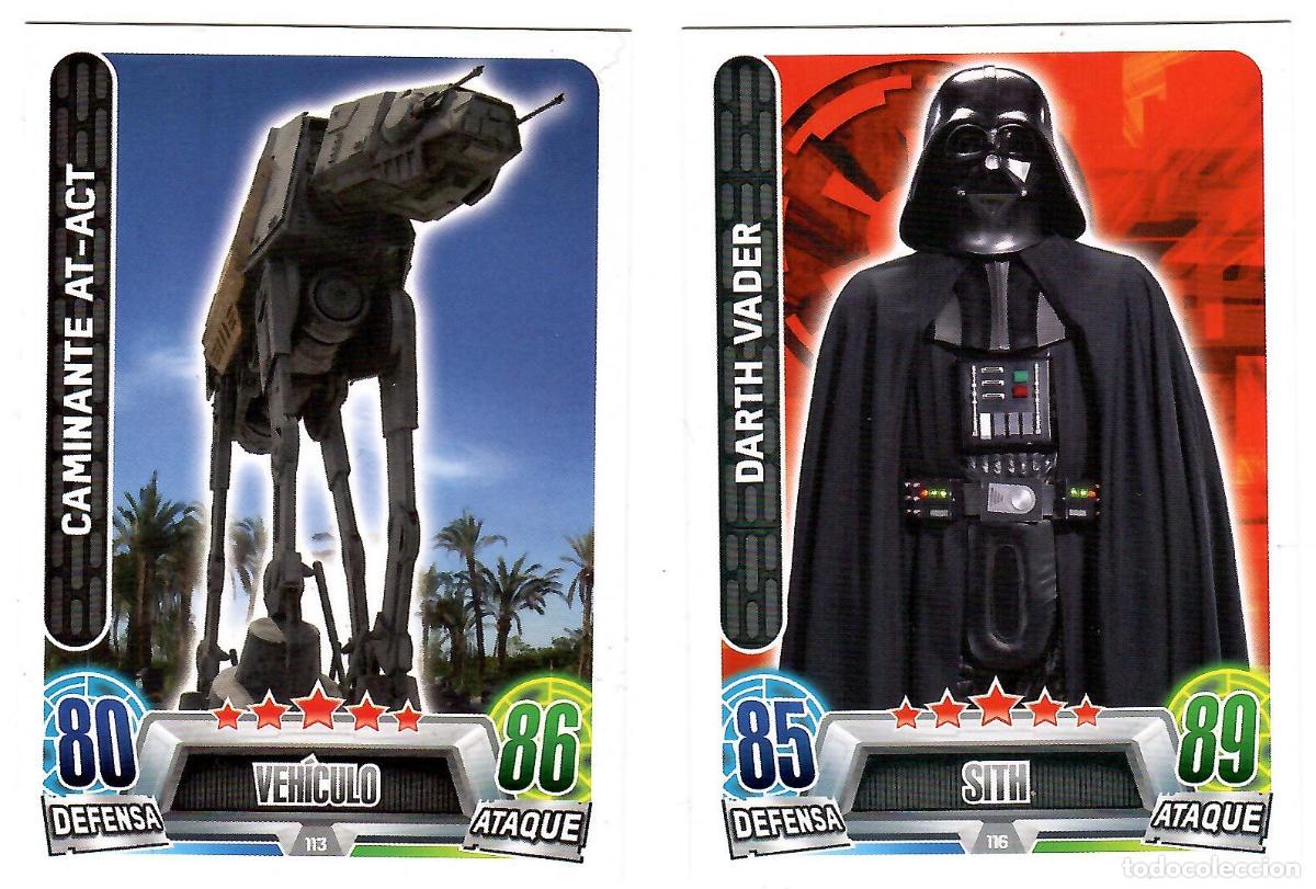 Coleccionismo Cromos antiguos: Lote de 2 cromos del album Star Wars: Topps Force Attax
