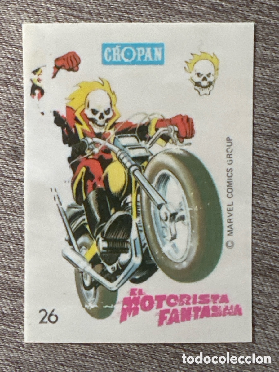 Coleccionismo Cromos antiguos: CROMO CROPAN DESCUBRE A TUS H&Eacute;ROES N&Uacute;MERO 26 EL MOTORISTA FANTASMA. SIN PEGAR NUNCA PEGADO