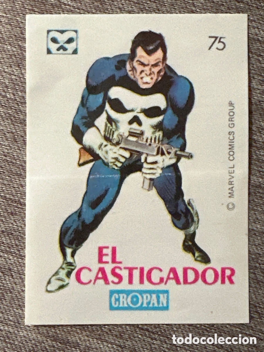 Coleccionismo Cromos antiguos: CROMO CROPAN DESCUBRE A TUS H&Eacute;ROES N&Uacute;MERO 75 EL CASTIGADOR. SIN PEGAR NUNCA PEGADO
