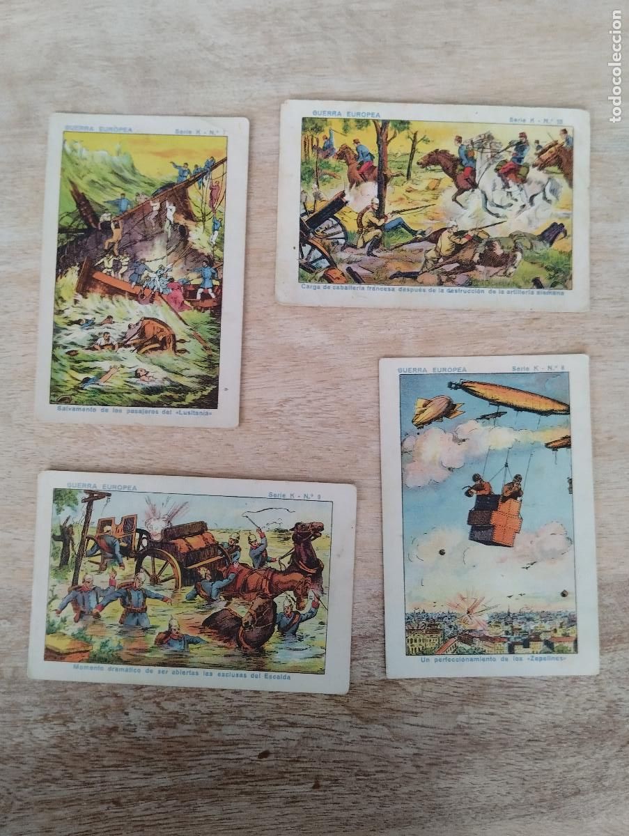 Coleccionismo Cromos antiguos: Guerra Europea. Lote 4 cromos Serie K. Chocolate Pi.