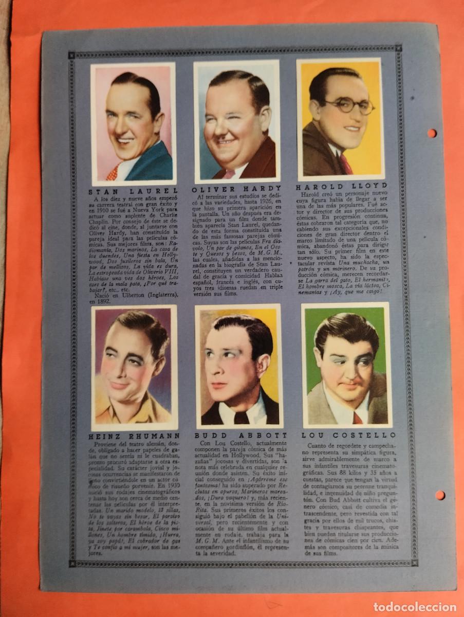 Coleccionismo Cromos antiguos: ASTROS Y ESTRELLAS FIRMAMENTO CINEMATOGRAFICO - STAN LAUREL. OLIVER HARDY. HOJA L-1 - 12 CROMOS CINE