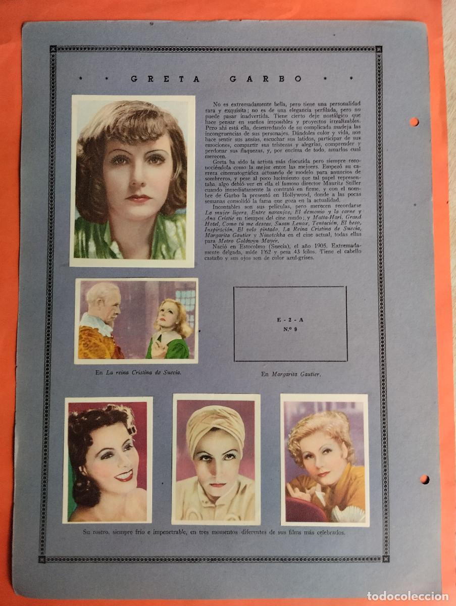 Coleccionismo Cromos antiguos: ASTROS Y ESTRELLAS FIRMAMENTO CINEMATOGRAFICO GRETA GARBO WILLIAM POWELL HOJA E-2-A 11 CROMOS CINE