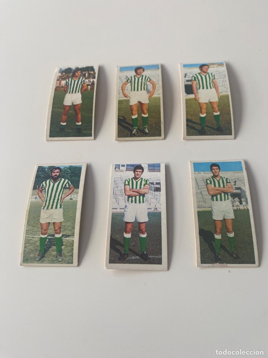 Coleccionismo Cromos antiguos: Este 75-76 lote 6 cromos Betis nunca pegados