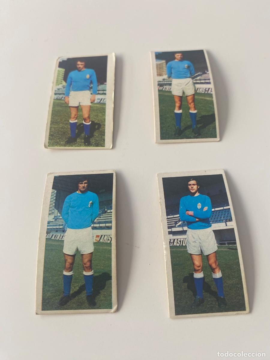 Coleccionismo Cromos antiguos: Este 75-76 lote 4 cromos Oviedo nunca pegados
