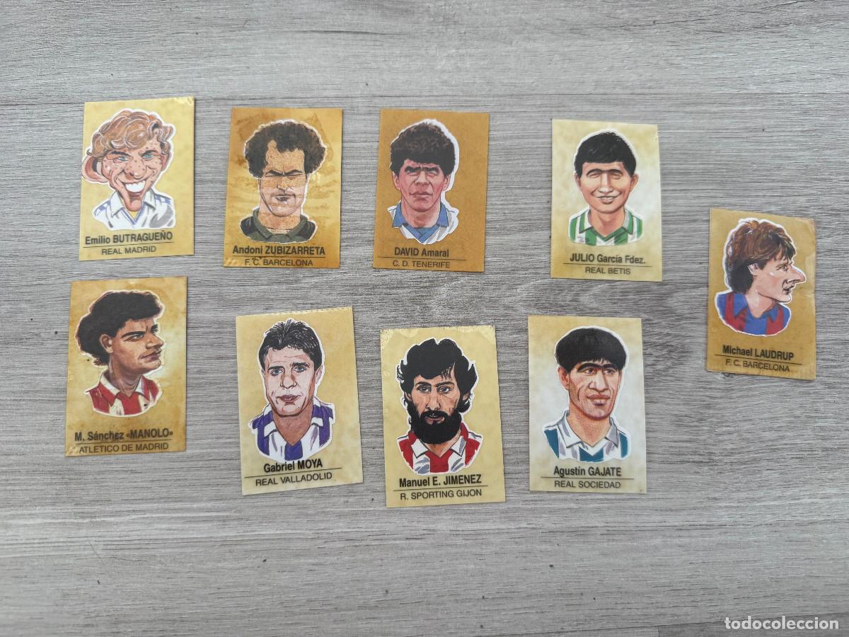 Coleccionismo Cromos antiguos: 9 cromos Caricaturas Futbolistas Famosos de Bollycao