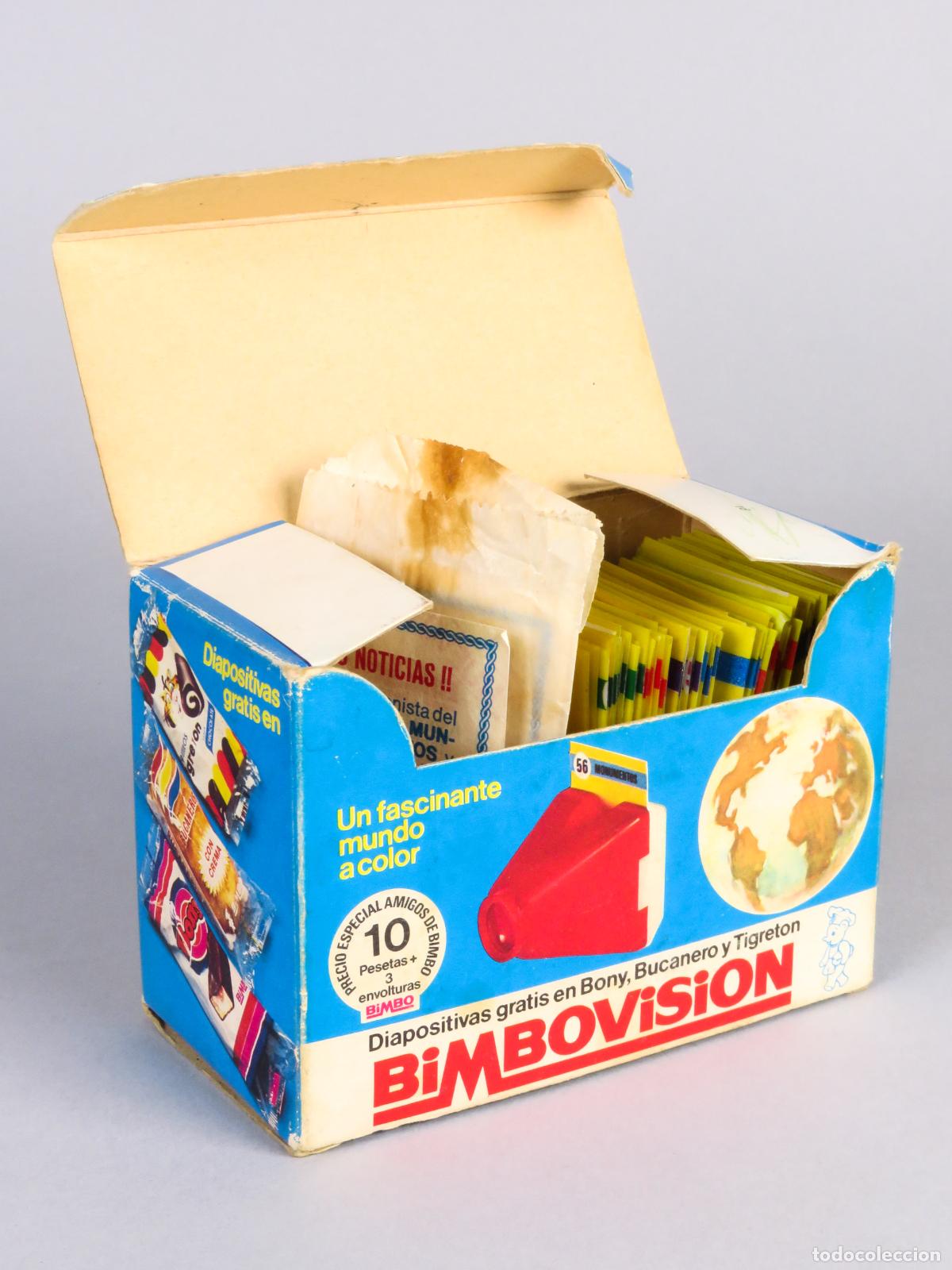 Coleccionismo Cromos antiguos: Bimbovisi&oacute;n caja azul con 98 diapositivas series 1 Bimbo 1 Afga y sobre ver descripci&oacute;n