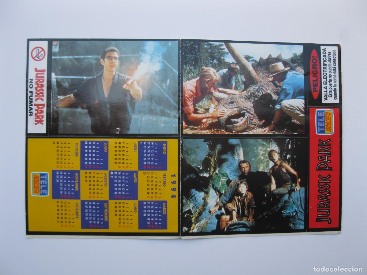 Coleccionismo Cromos antiguos: L&Aacute;MINA CON 3 CROMOS DE JURASSIC PARK - REVISTA TELE INDISCRETA - NUNCA PEGADOS.