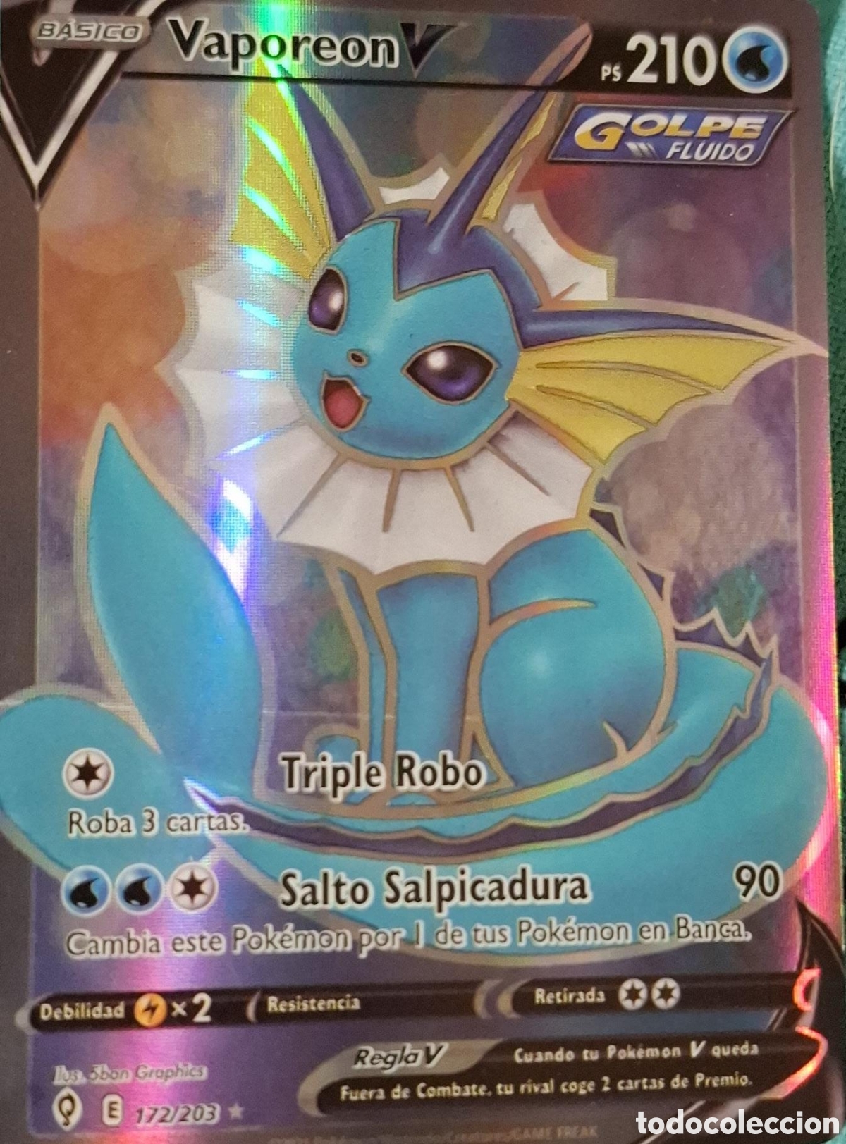 Coleccionismo Cromos antiguos: Carta de pok&eacute;mon Vaporeon V