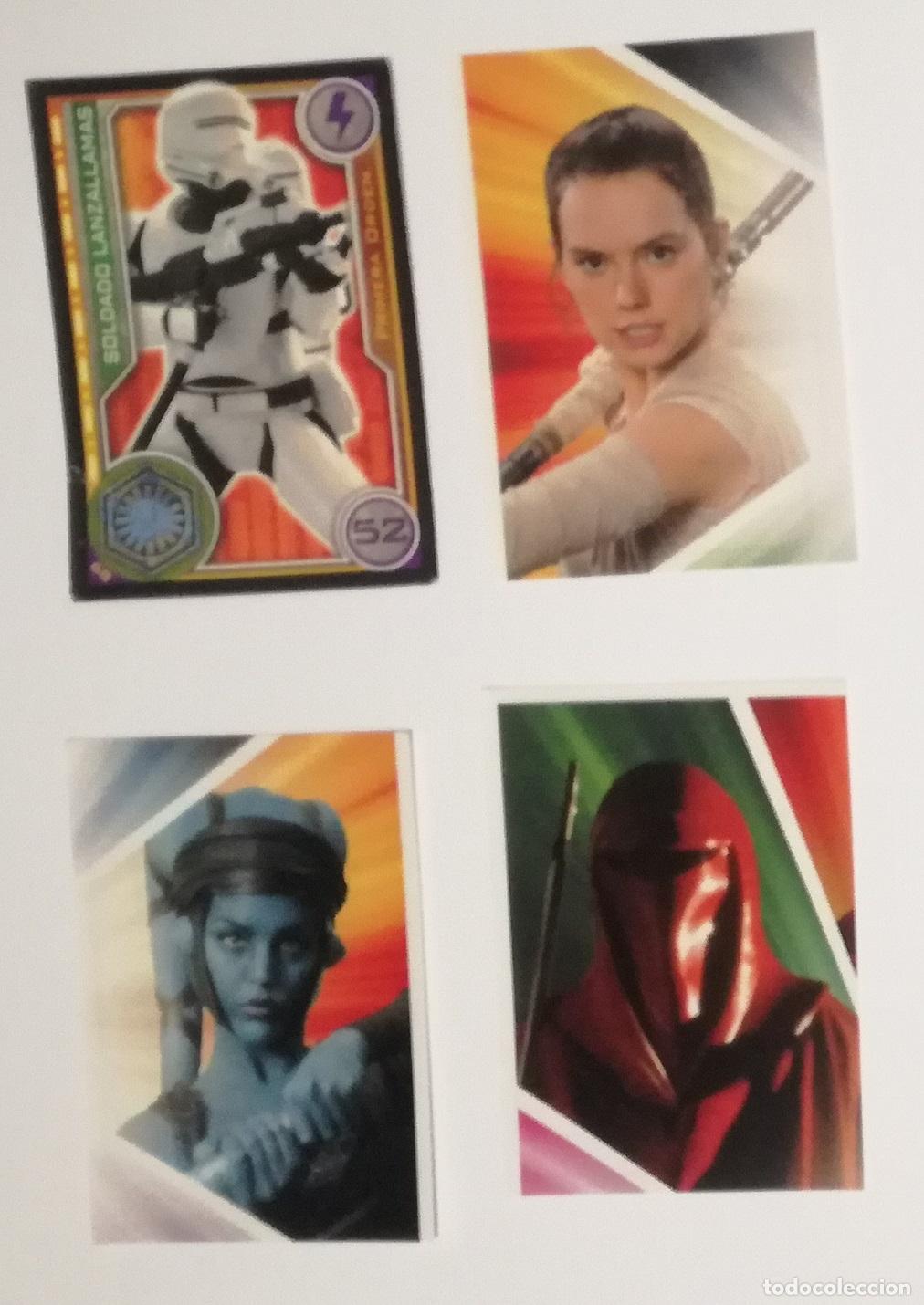 Coleccionismo Cromos antiguos: Lote de 4 cromos o cards del album Star Wars. El camino de los Jedi - Todos diferentes