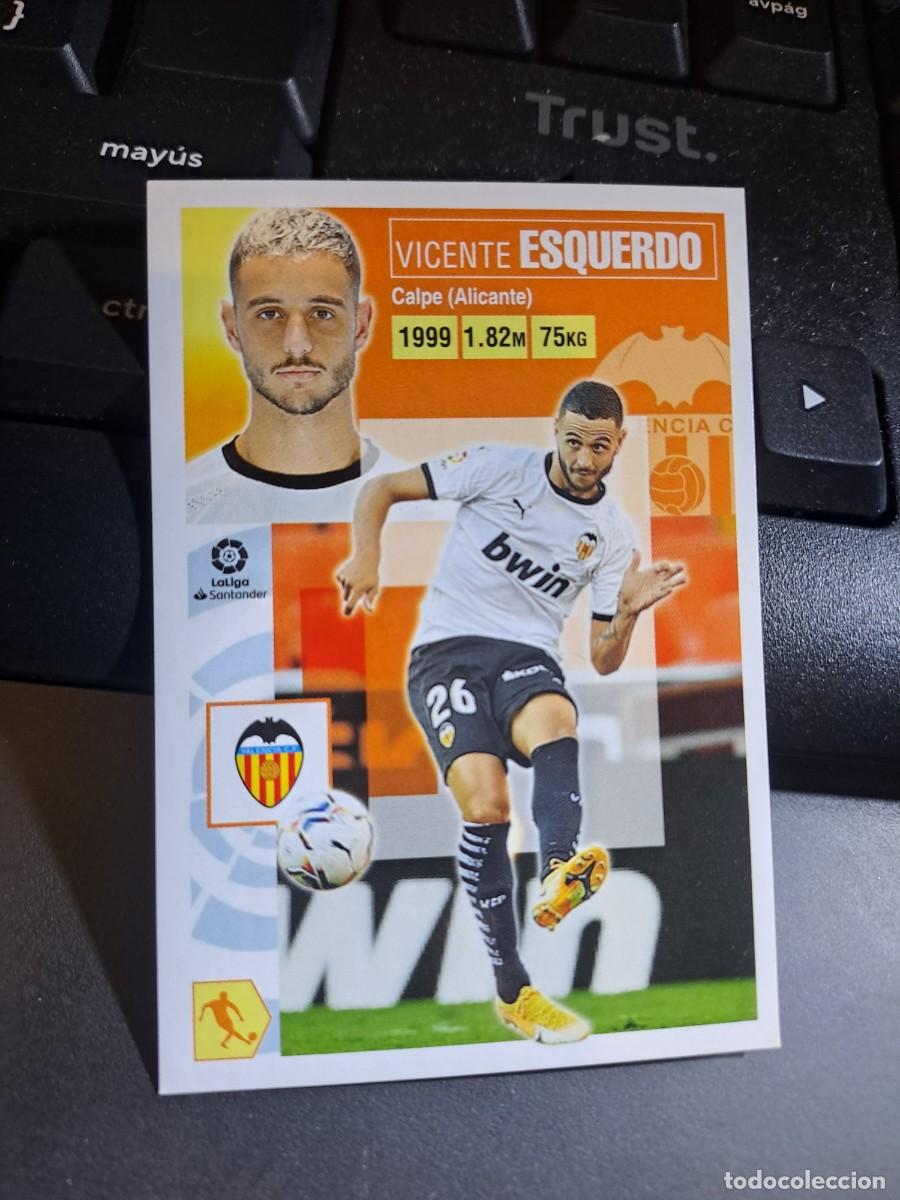 Coleccionismo Cromos antiguos: CROMO ESQUERDO FICHAJE 40 ULTIMOS FICHAJES 40 VALENCIA LIGA 2020 2021 20 21 ESTE PANINI NUNCA PEGADO