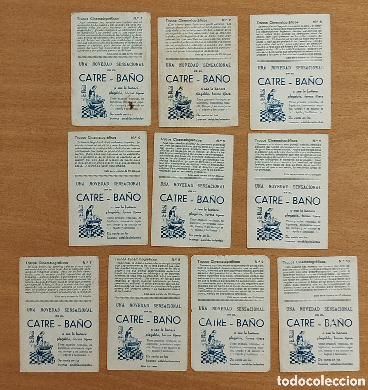 Coleccionismo Cromos antiguos: PUBLICIDAD CATRE BA&Ntilde;O COLECCI&Oacute;N COMPLETA CROMOS LOS TRUCOS CINEMATOGR&Aacute;FICOS ILUSTRADOR BOFARULL