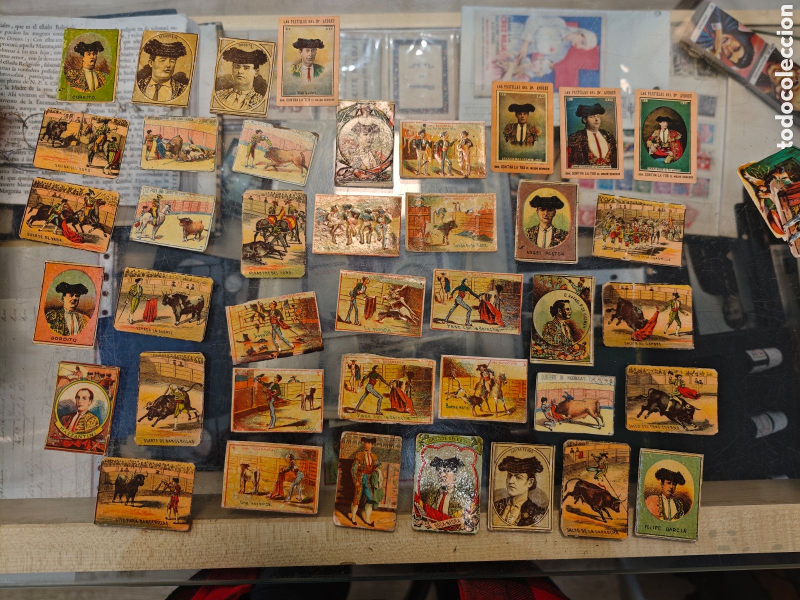 Coleccionismo Cromos antiguos: Lote de cromos antiguos de cerillas &ndash; tem&aacute;tica taurina (toreros y suertes) &ndash; finales s. XIX / xx