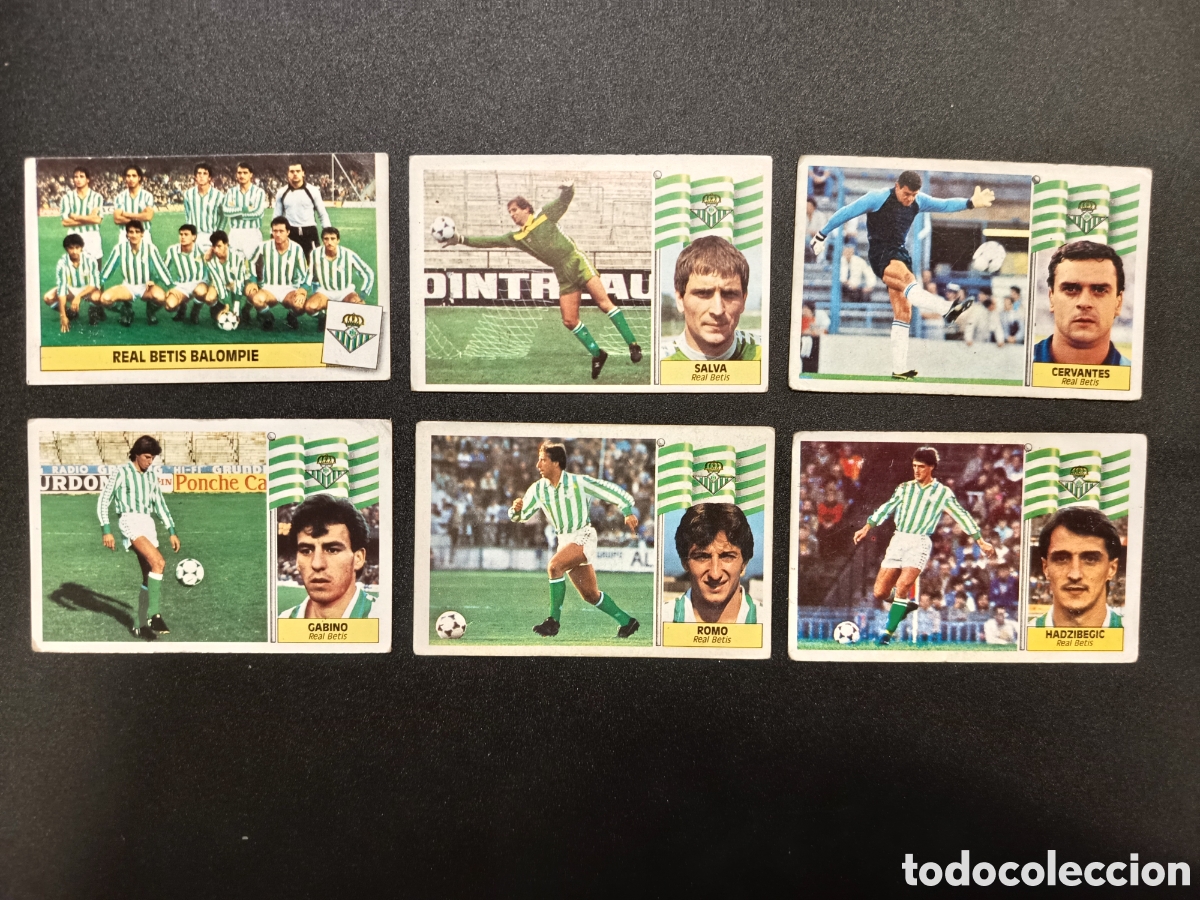 Collectable Antique Stickers: 12 Cromos diferentes sin pegar Real Betis Balompi&eacute; Ediciones Este 86-87 1986 1987 1986-87