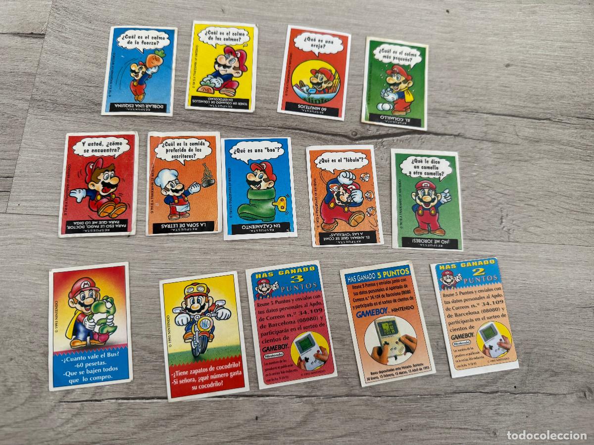 Coleccionismo Cromos antiguos: 14 cromos de Bimbo - Super Mario Bros y Nintendo