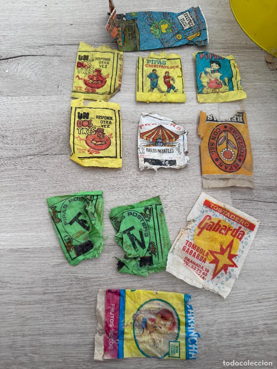 Coleccionismo Cromos antiguos: 11 envoltorios antiguos de bolsitas de pipas