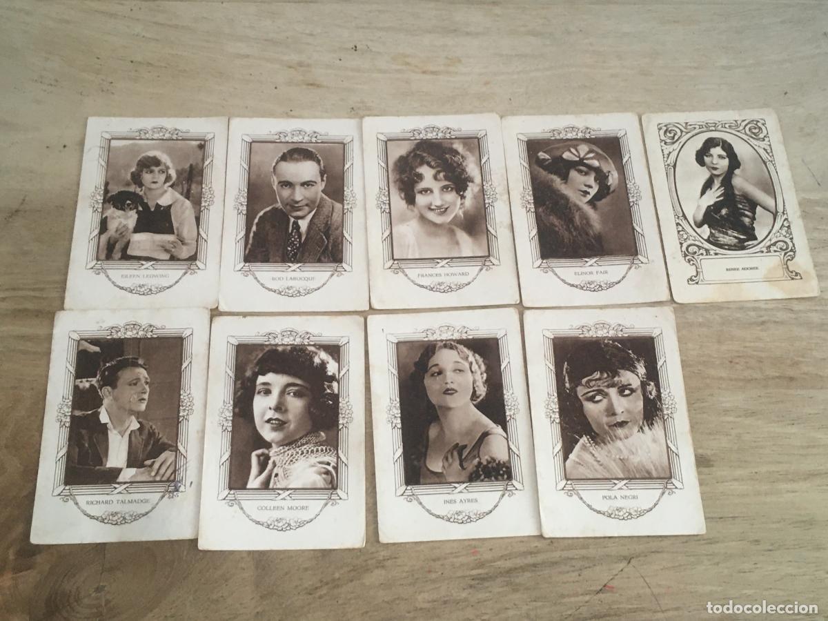 Coleccionismo Cromos antiguos: celebres artistas cinematograficos cine serie G chocolates juncosa 9 cromos nunca pegados