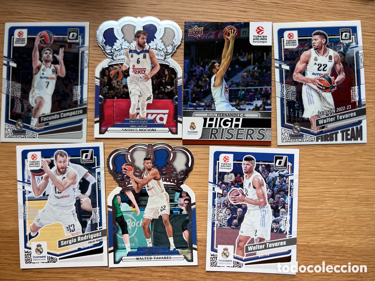Coleccionismo Cromos antiguos: Lote cards Euroleague Real Madrid cromos baloncesto Euroliga