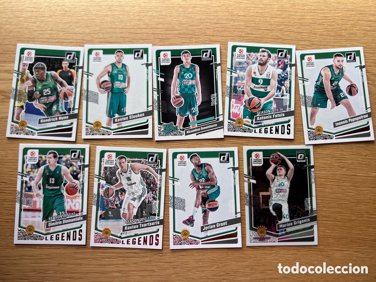 Coleccionismo Cromos antiguos: Lote cards Euroleague Panathinaikos
