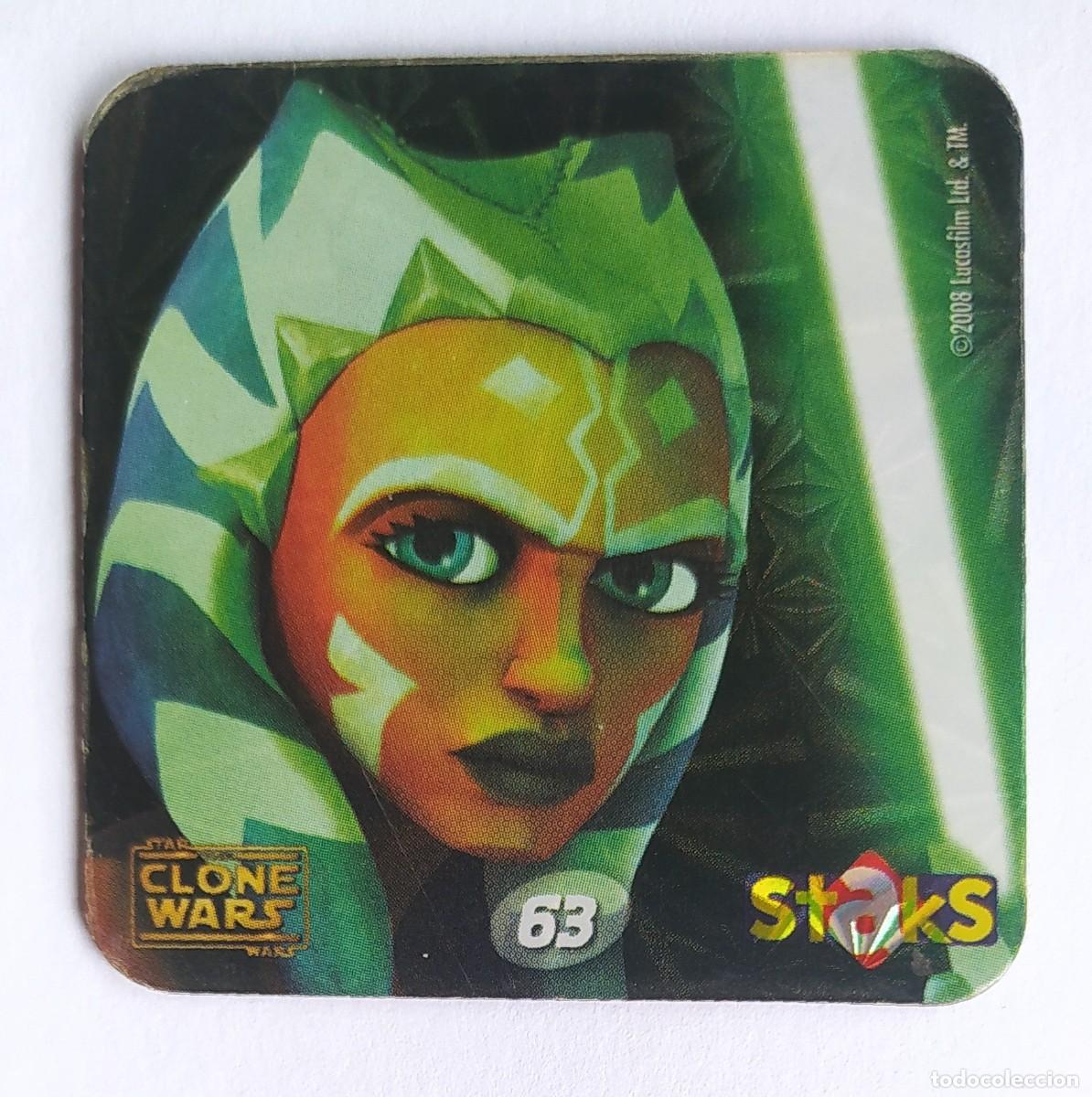 Collectable Antique Stickers: CLONE WARS IMAN STAKS N&deg;63 AHSOKA TANO TAZO STAR WARS LUCAS FILM