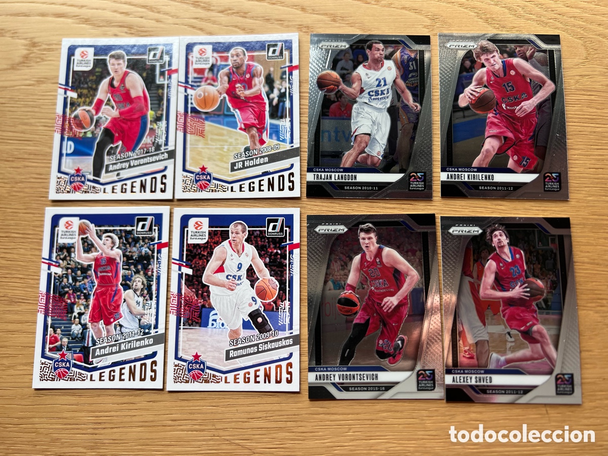 Coleccionismo Cromos antiguos: Lote cards Euroleague CSKA Mosc&uacute; cromos baloncesto Euroliga