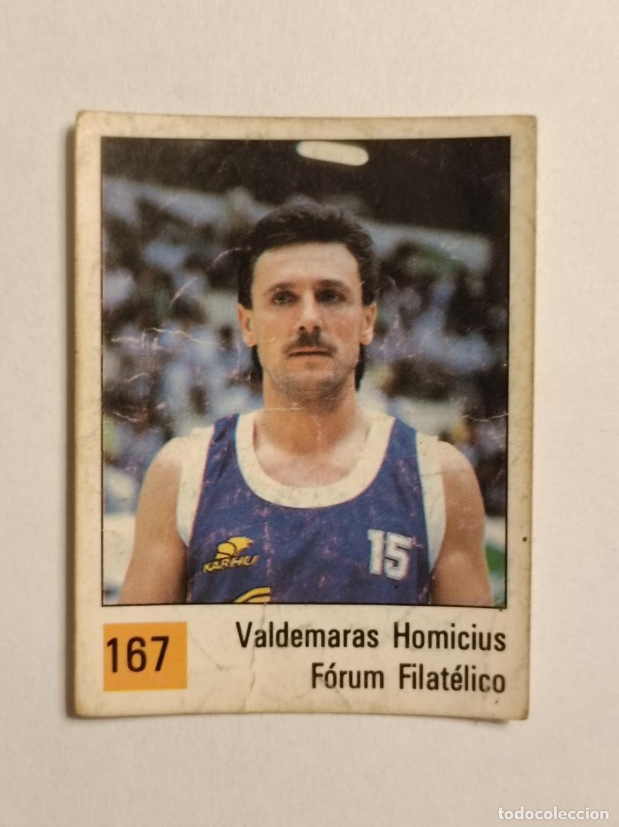 Coleccionismo Cromos antiguos: #167 VALDEMARAS HOMICIUS (FORUM FILATELICO) LIGA ACB BASKET 90 PANINI