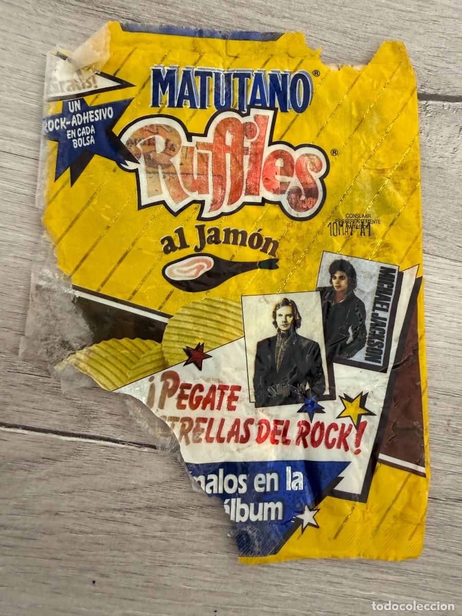 Coleccionismo Cromos antiguos: Bolsa vac&iacute;a - Ruffles al jam&oacute;n - Estrellas del rock
