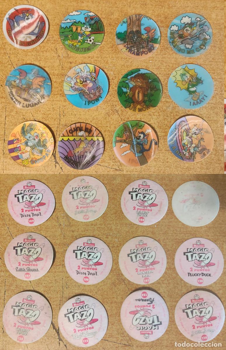 Coleccionismo Cromos antiguos: 12 TAZO sMEGA TAZO DE TINY TOON - FURRBALL - MATUTANO , A&Ntilde;O 90 - WARNER BROS