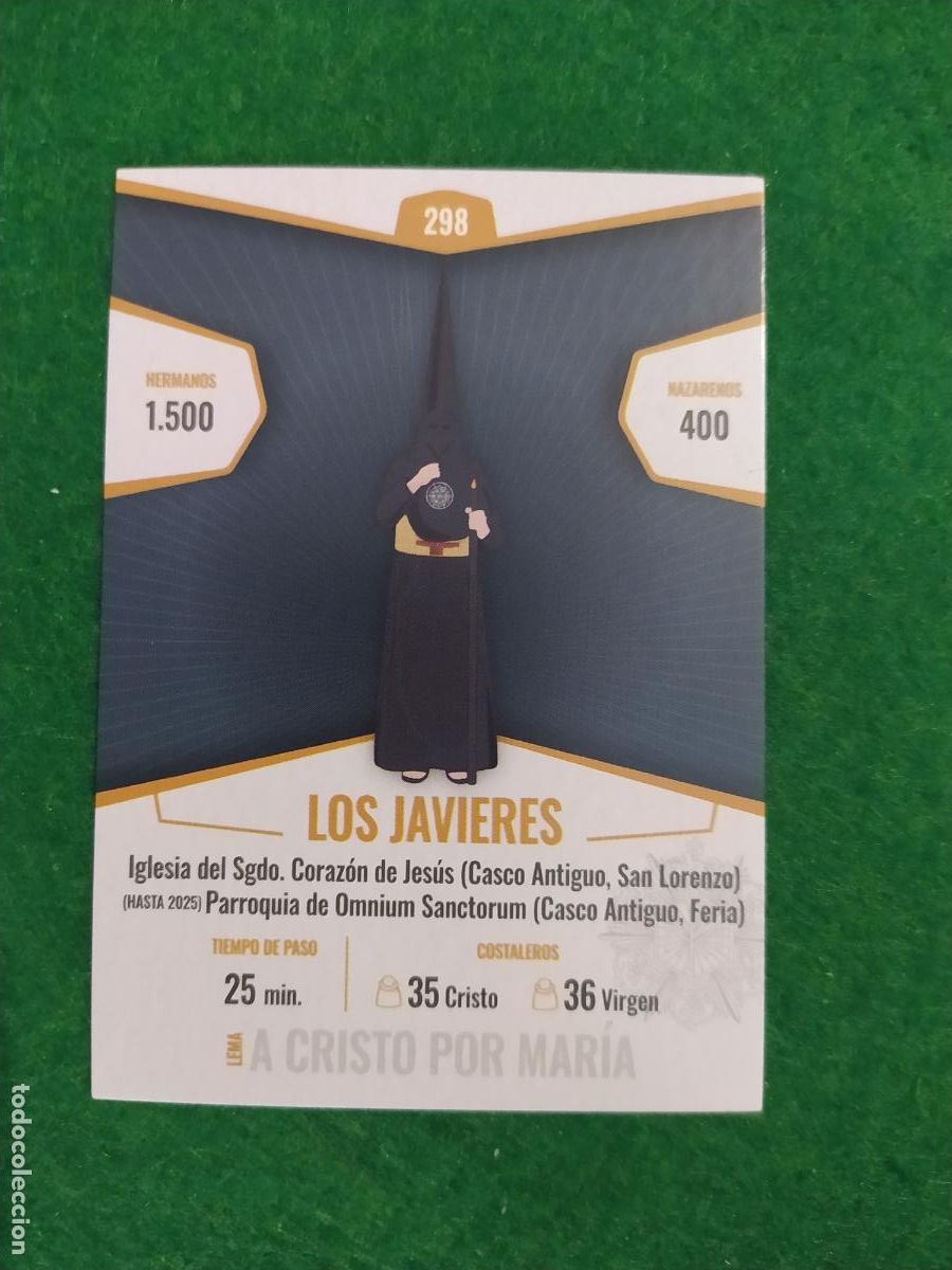 Coleccionismo Cromos antiguos: Holy cards Sevilla semana santa 2026 nazareno n&ordm; 298 LOS JAVIERES