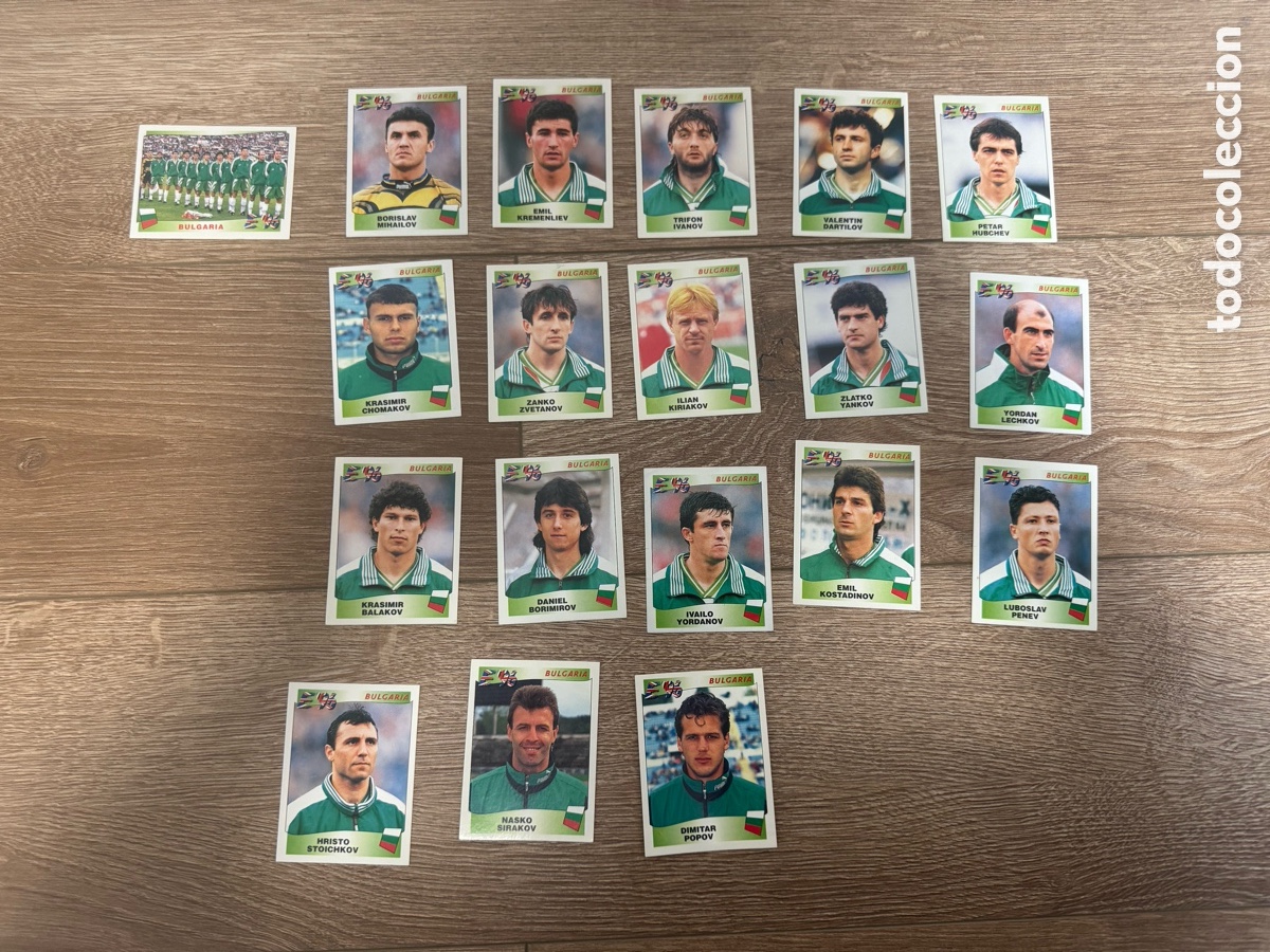 Coleccionismo Cromos antiguos: Lote selecci&oacute;n Bulgaria de la Eurocopa de 1996