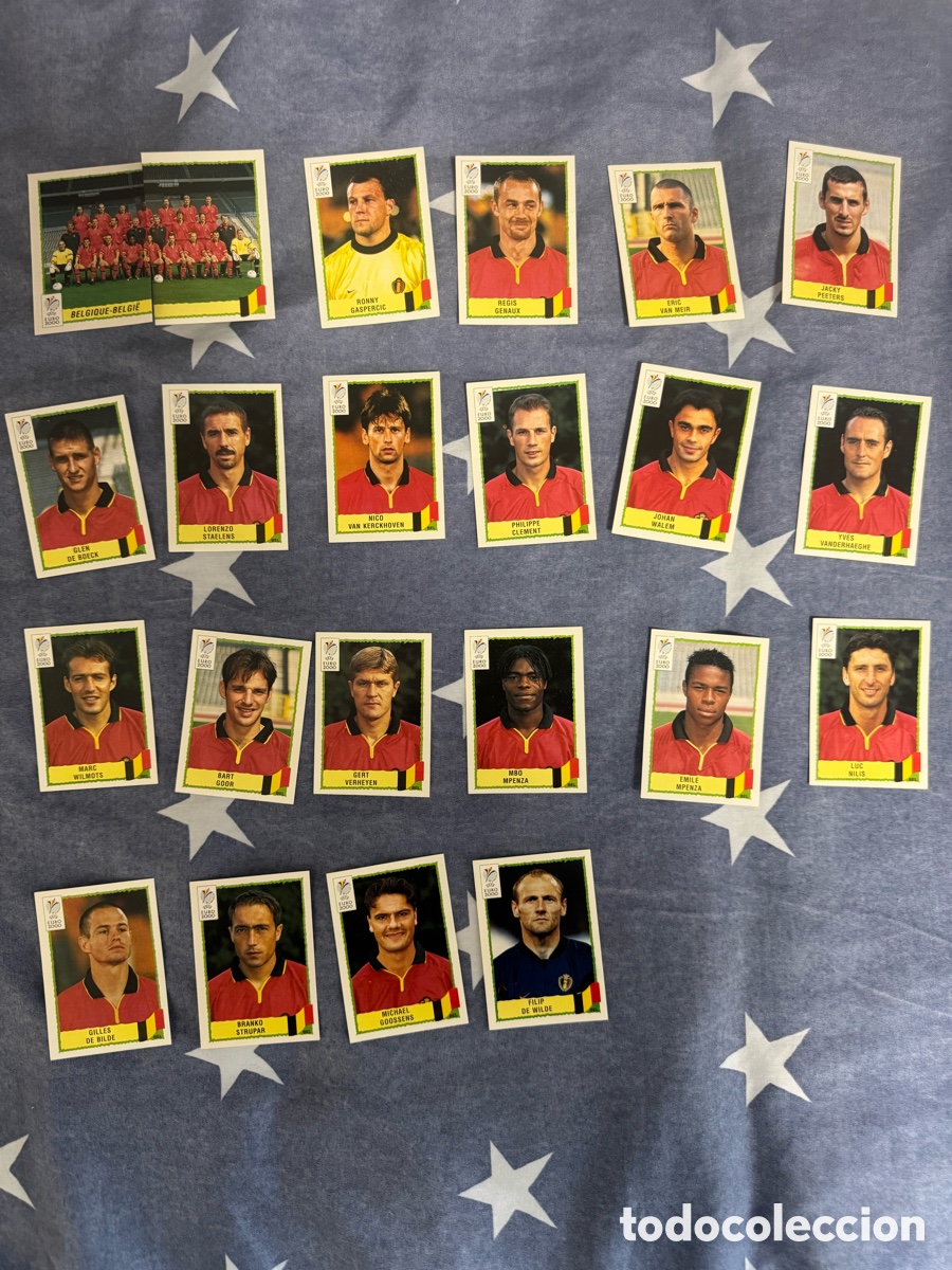 Coleccionismo Cromos antiguos: Equipo completo B&eacute;lgica - Eurocopa 2000