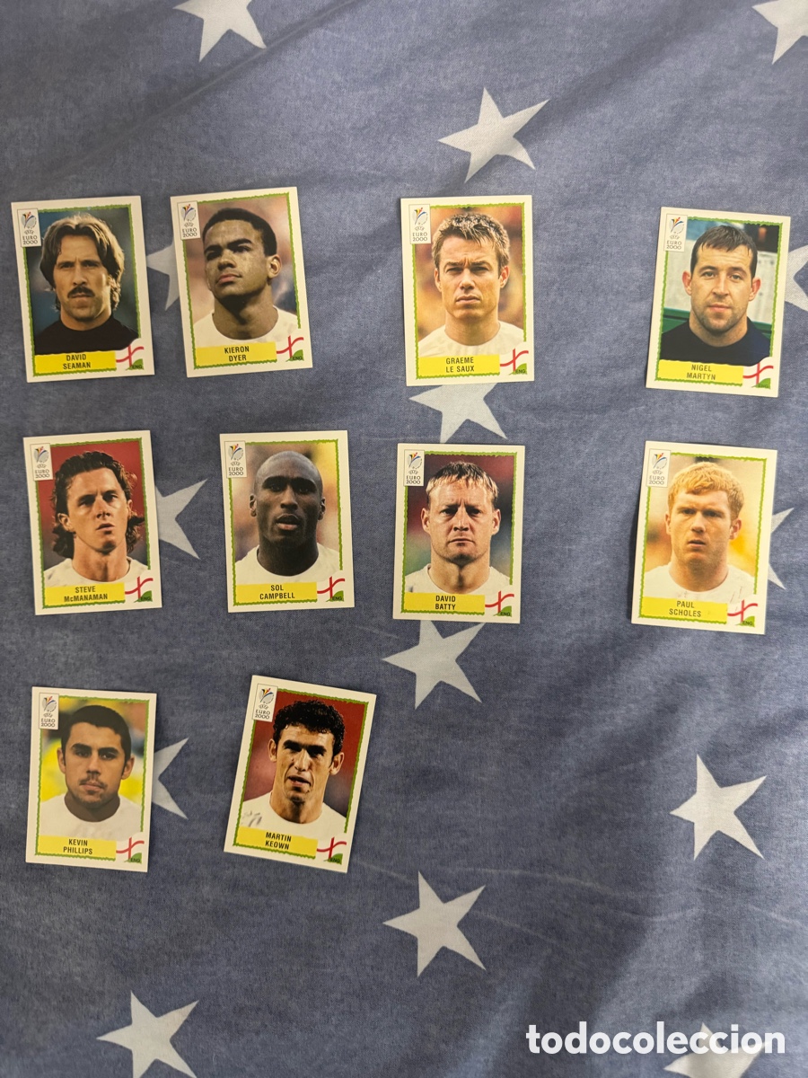 Coleccionismo Cromos antiguos: 10 cromos equipo Inglaterra de la Eurocopa 2000