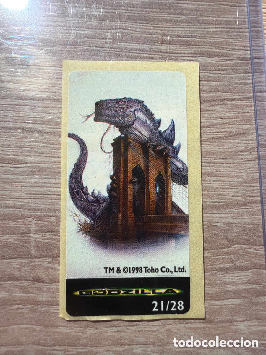 Coleccionismo Cromos antiguos: Pegatina chicle godzilla
