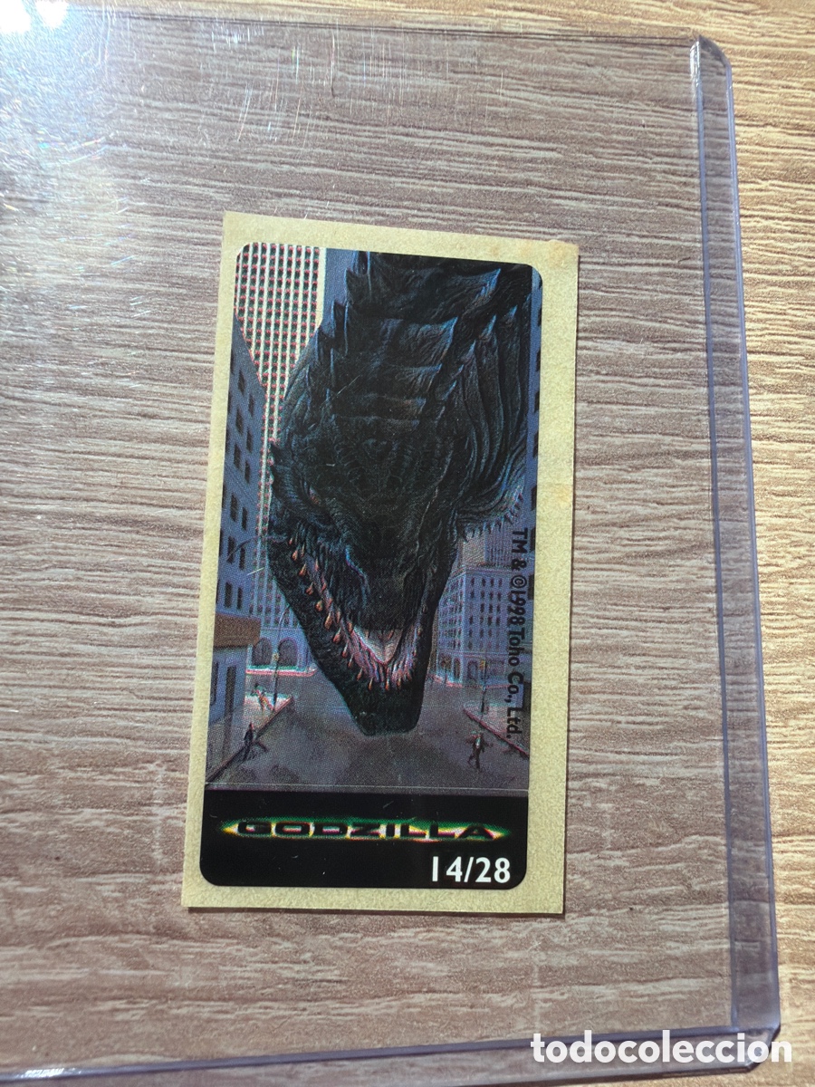 Coleccionismo Cromos antiguos: Pegatina chicle godzilla